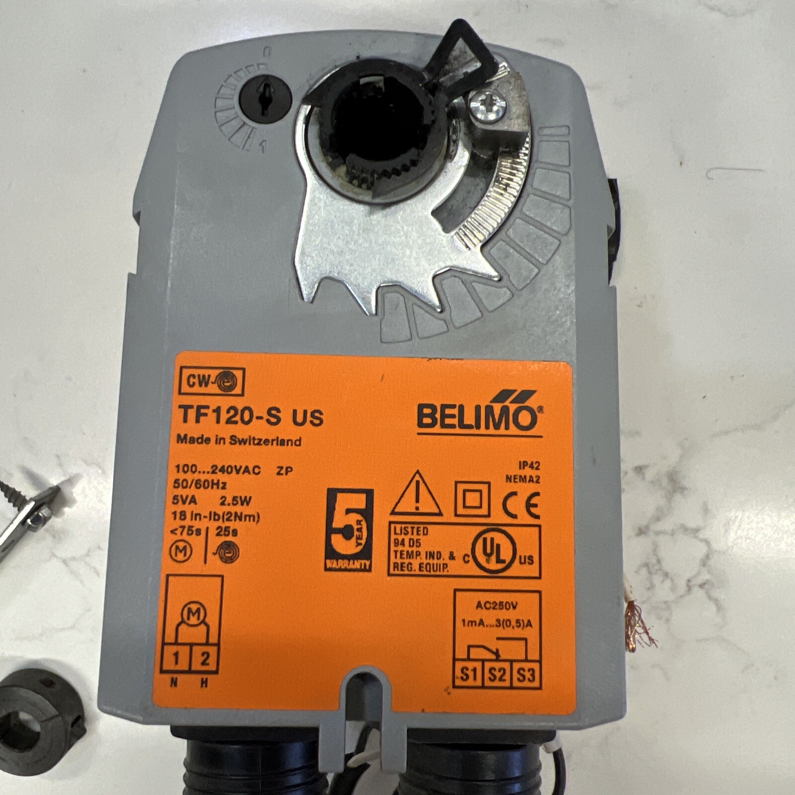 BELIMO TF120-S US / TF120SUS PNEUMATIC SPRING RETURN ACTUATOR 100-240VAC NEW