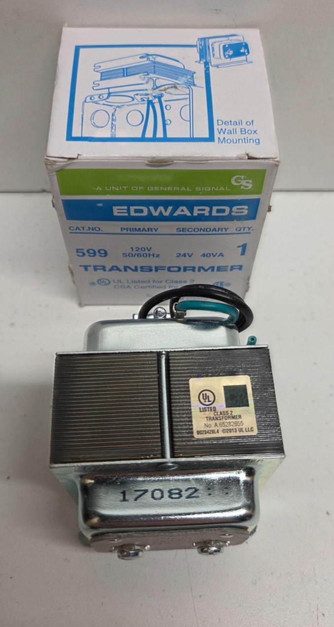 NEW IN BOX! EDWARDS 120V PRI 24V SECOND TRANSFORMER 599