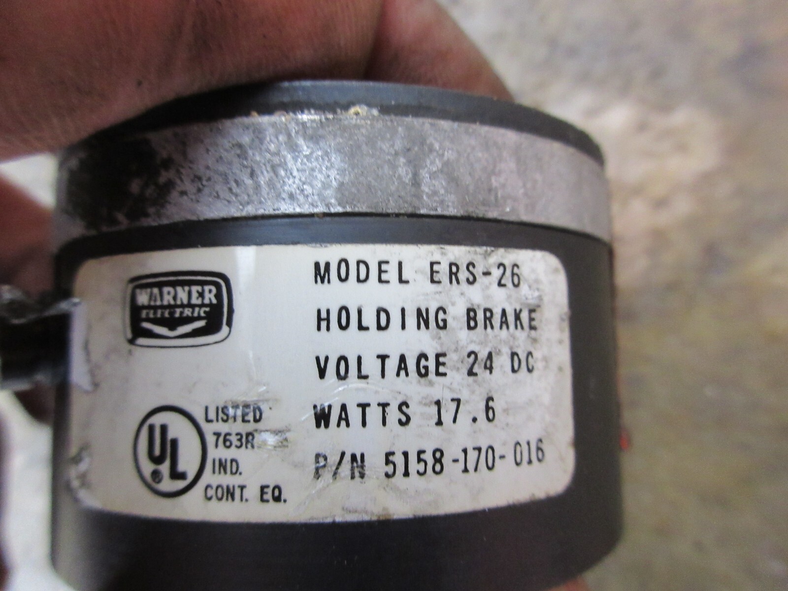 WARNER ELECTRIC ERS-26 BRAKE 24VCD P/N 5158-170-016, 3/8” SHAFT ADAPTER AGIE EDM