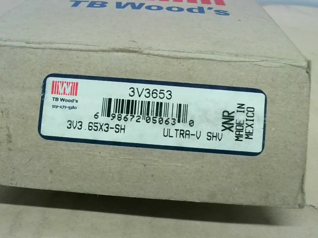 TB Woods 3V3653 3 Groove V-Belt Sheave3V3.65X3-SH-New In Box