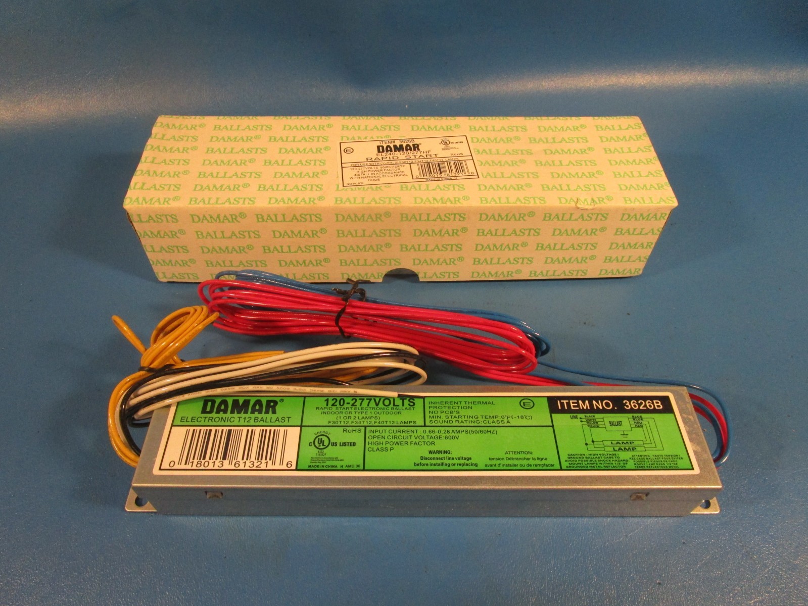 DAMAR BALLAST EL240-120/277HF, Rapid Start, 120-277VOLTS 50/60 Hertz, High Power