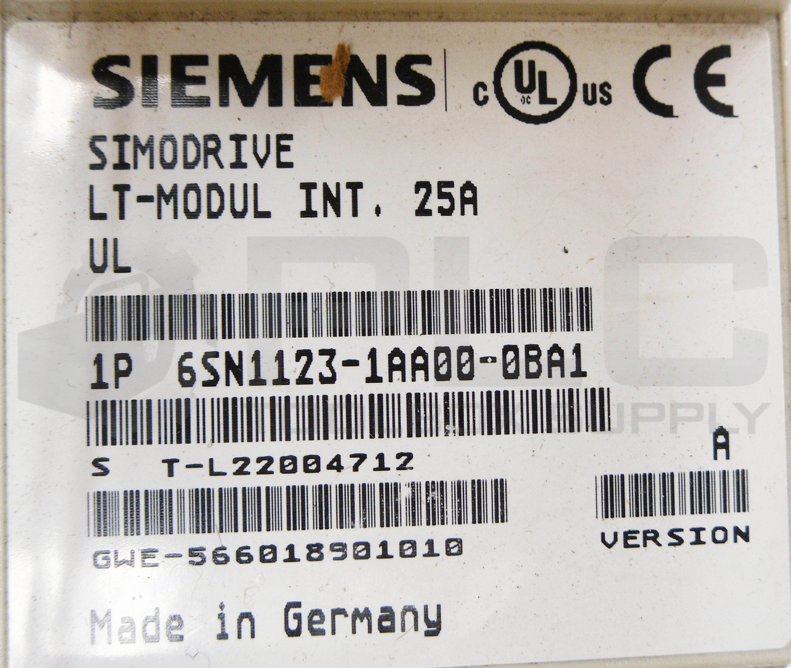 SIEMENS 6SN1123-1AA00-0BA1 MODULE SIMODRIVE