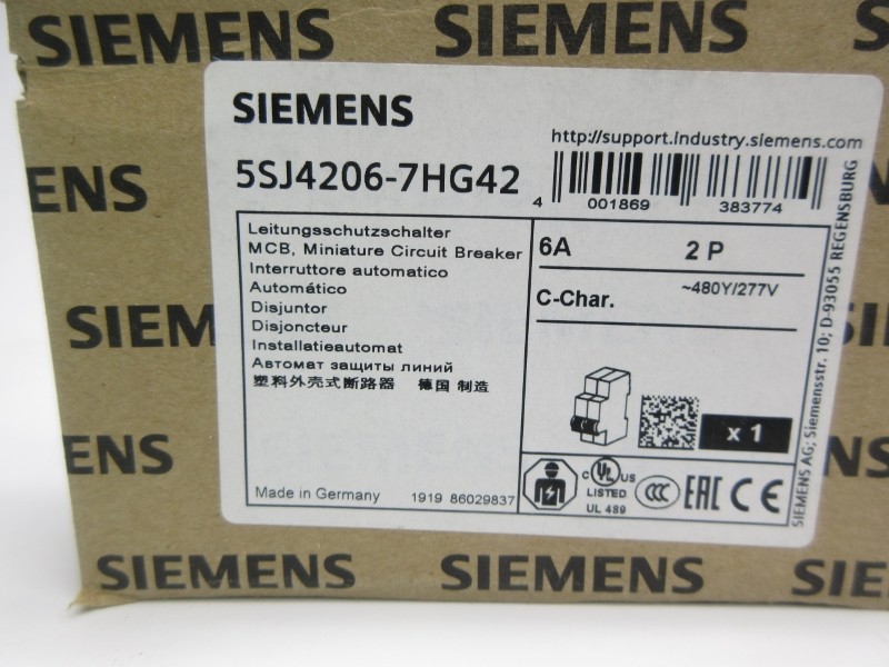 SIEMENS 5SJ4206-7HG42 277V 6A NSMP