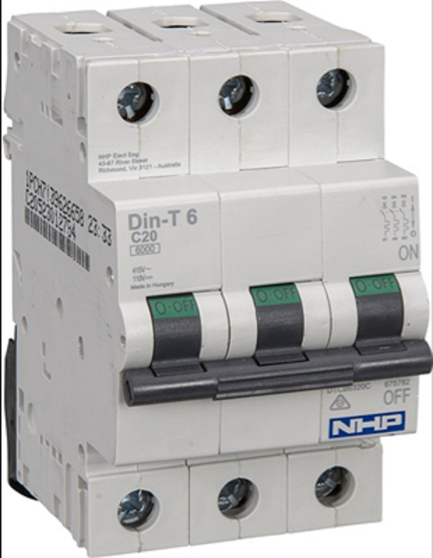 NHP MCB DIN-T6 6KA 3P 10A C CURVE