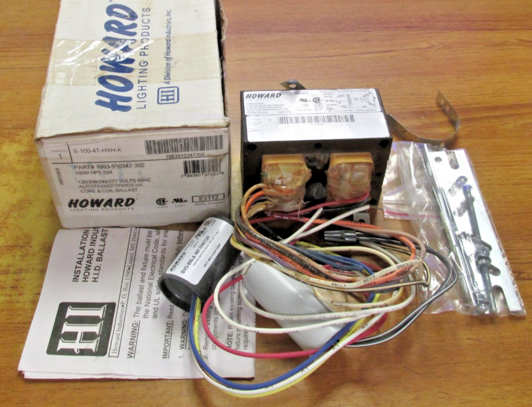 NIB. HOWARD CORE & COIL BALLAST 100W, 120/277V, CAT# S-100-4T-HXH-K .. TW-37