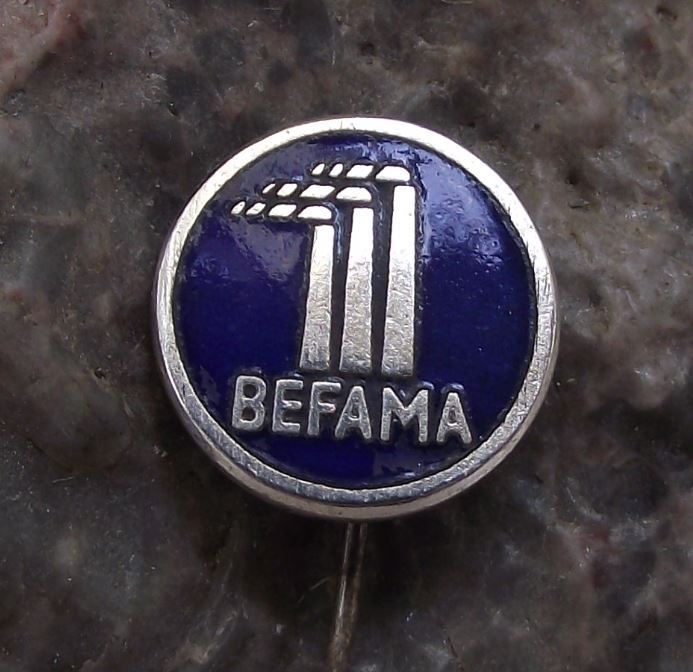 Vintage Befama Austrian Textile Roller Cards Engineering Company Pin Badge