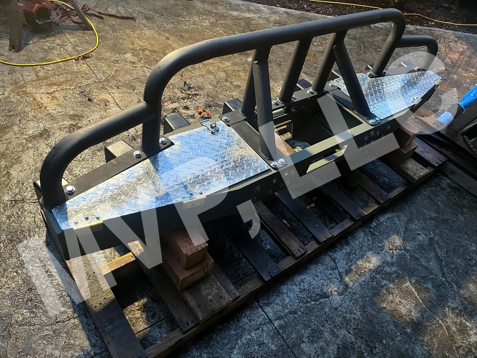 IBIS TEK Style Steel HMMWV Front Push Bumper Brush Guard “W/ Drop Down Plates”