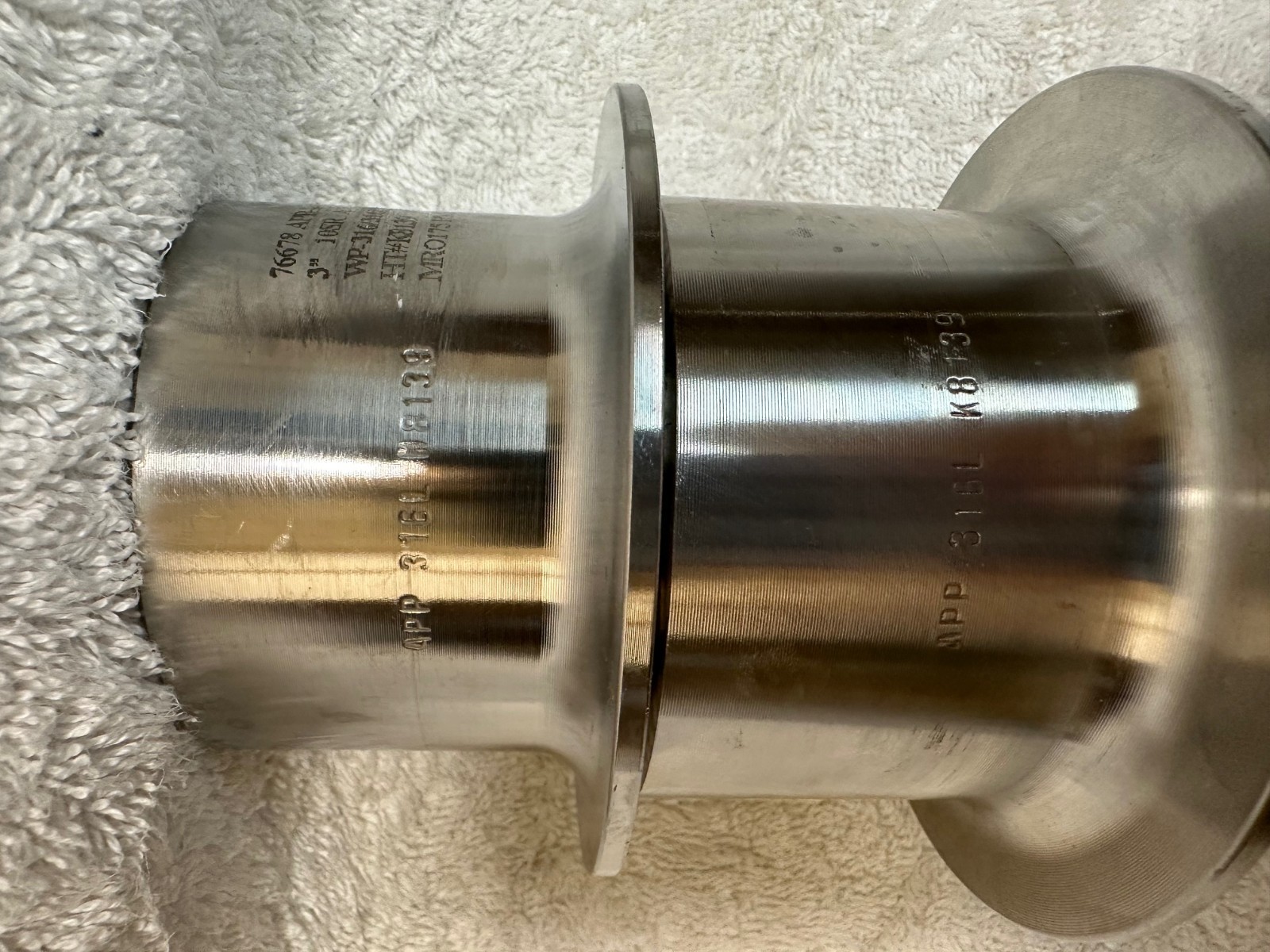 3” Sch 10S Stub End – ASTM A403 WP316/316L Seamless – HT# K-8139 – USA Made (Two