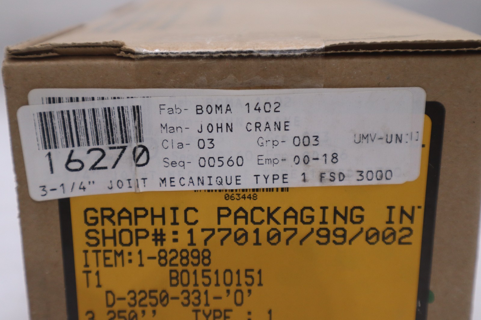 John Crane FSD3000 Spring Seal Assembly 3-1/4″ NEW IN BOX STOCK GF-938