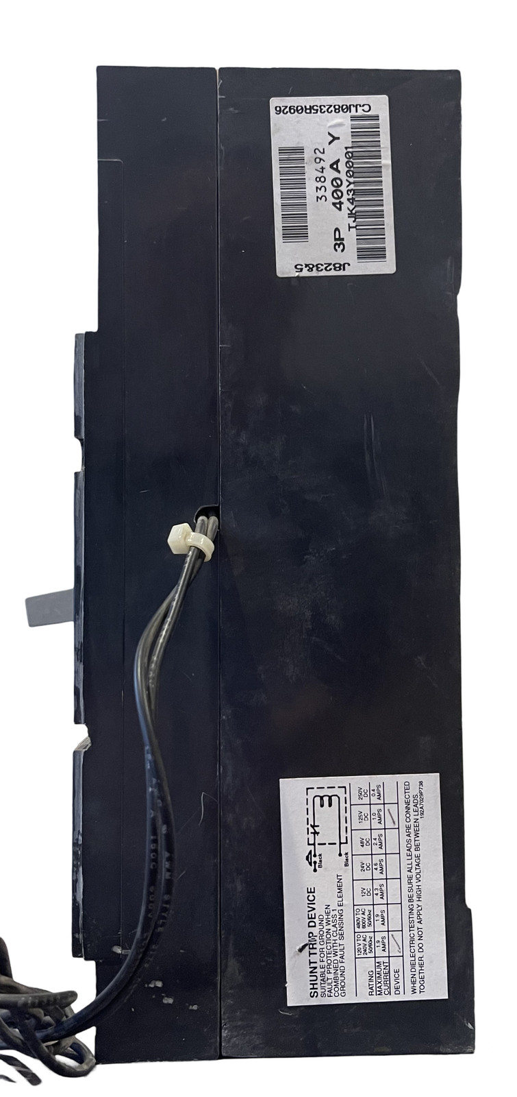 GE TJK43Y0001 Molded Case Switch 400A 3P 600V w/ Shunt Trip Industrial