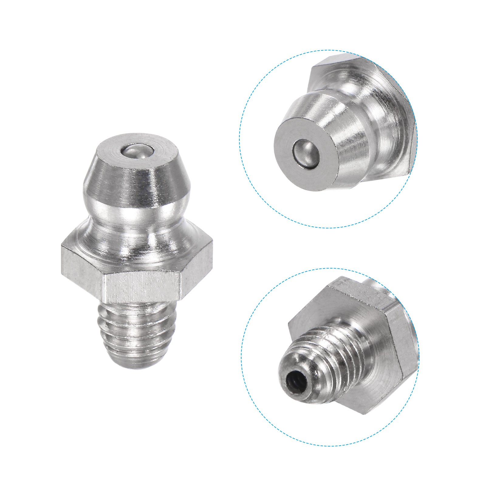 4Pcs Metric Stainless Steel Straight Hydraulic Grease Fitting M5 x 0.8mm Thread