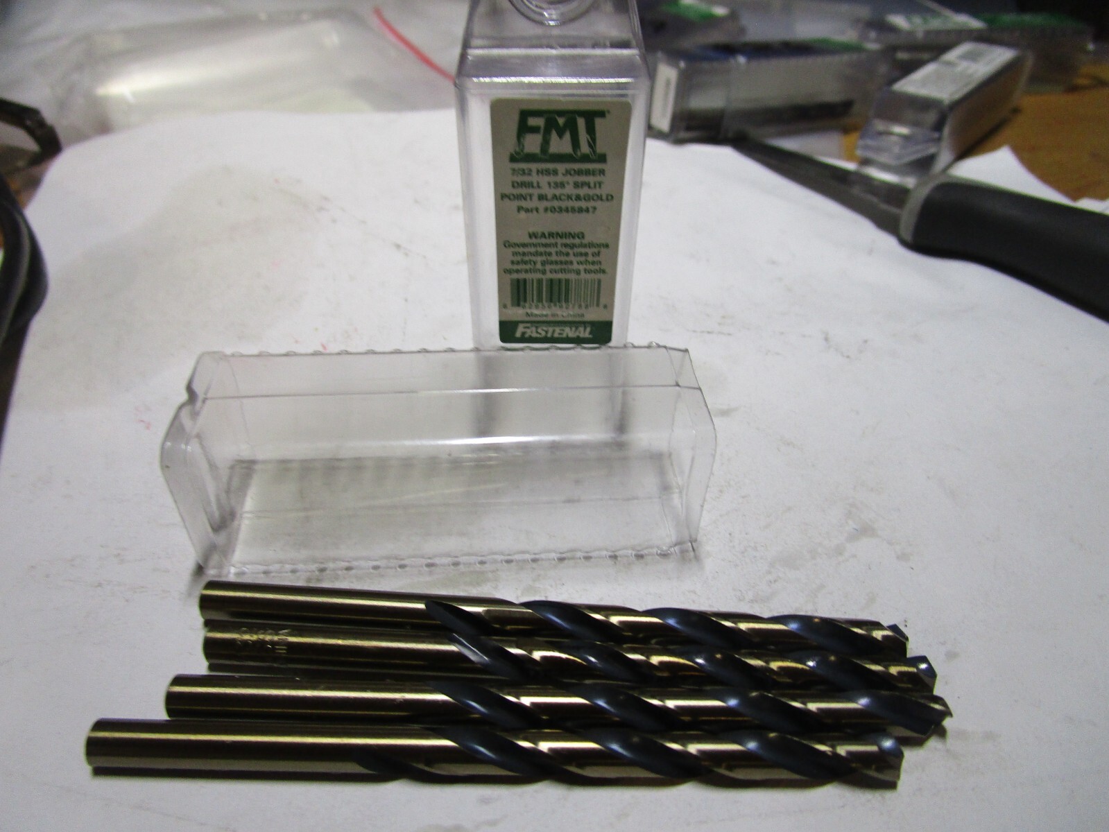 7/32″ x 3-3/4″ OAL 135° Split Black/Gold High Speed Steel St Jobber Dril QTY 4