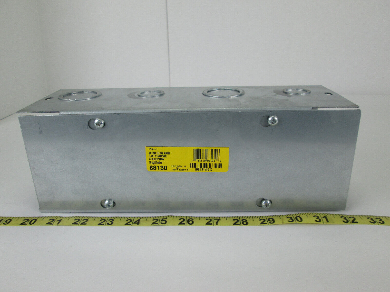 Lot of 4 New Hoffman Wireway Straight Sections 4″ x 4″ x 12″ Type 1 w Knockouts