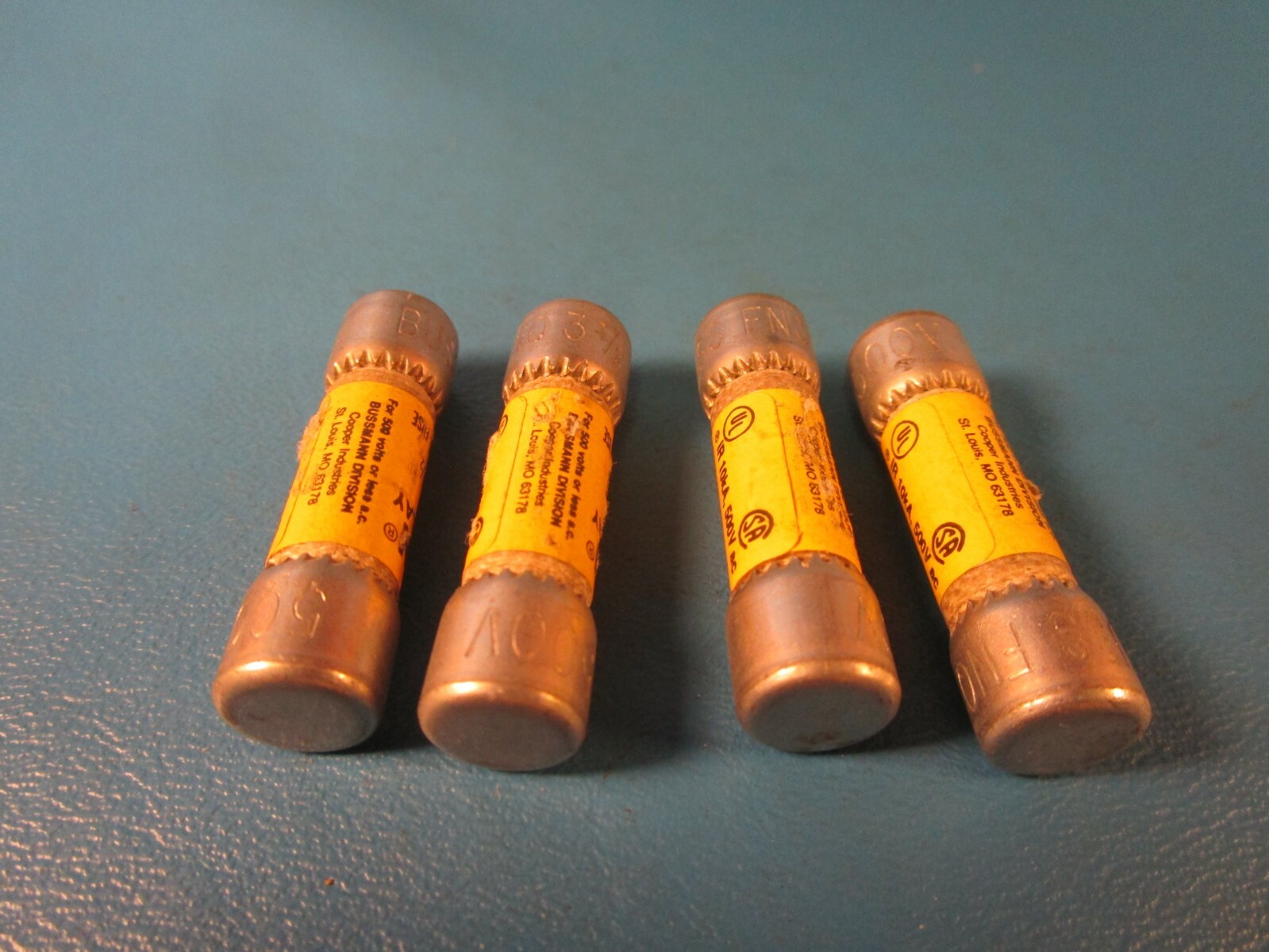 LOT OF 4 Bussmann Tron FNQ-3 1/2 Fuse, Time Delay Fuse, 10KA, 500V