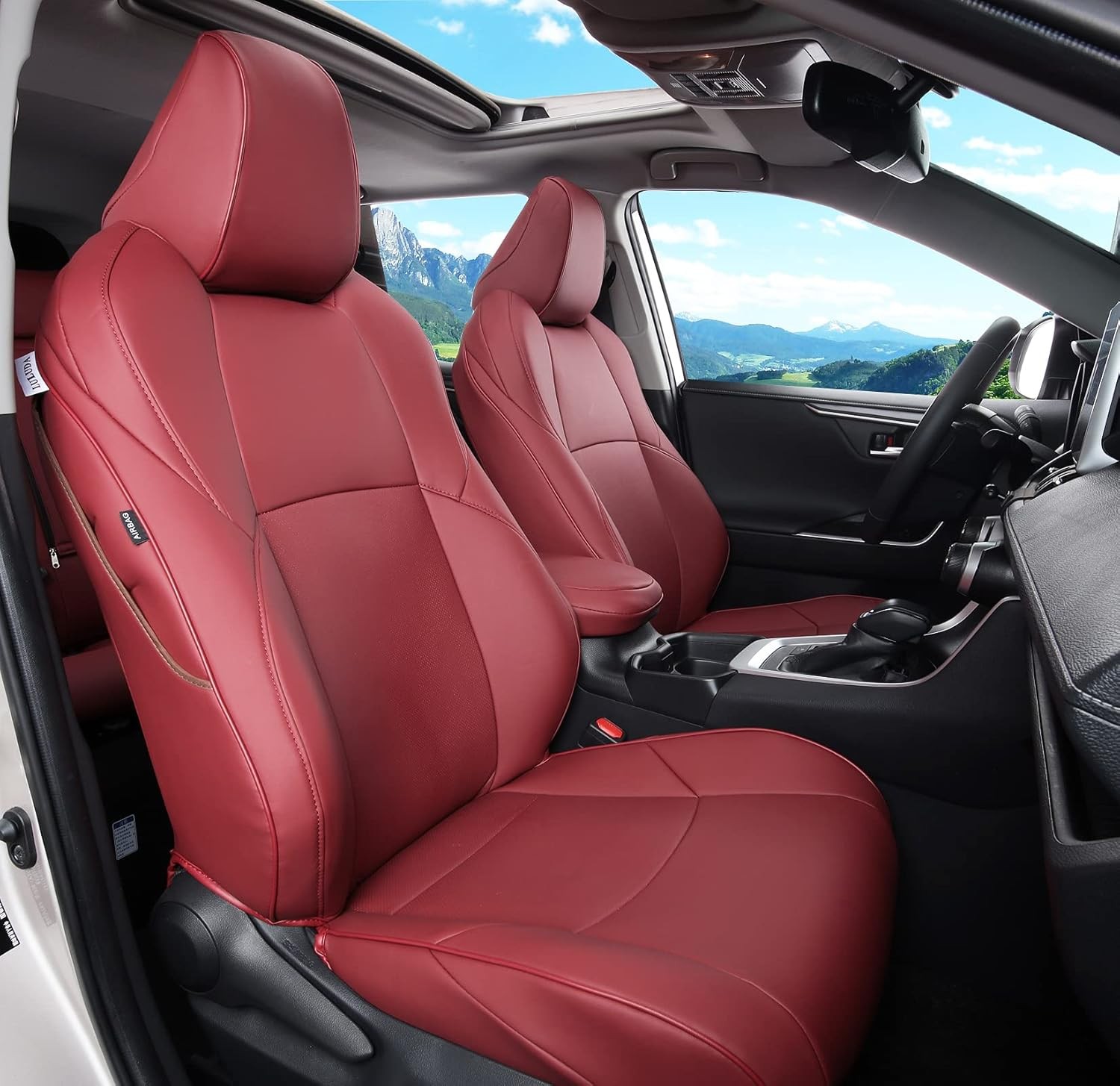 Custom Fit RAV4 and VENZA Seat Covers for LU02-Prime-XSE Hybrid, Wine Red