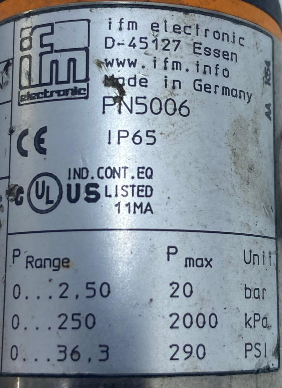 Ifm Electronics Pressure sensor with display PN5006 , CH#419