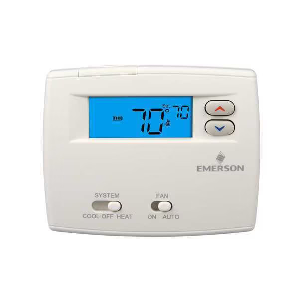 Emerson 1F89EZ-0251 Blue Series 2 Thermostats, 2 H, 1 C, Hardwired/Bat