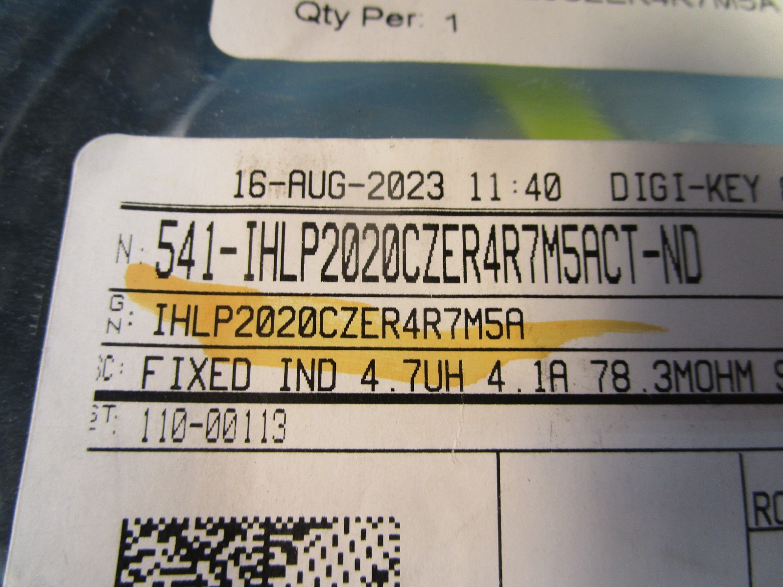 LOT OF 110 Vishay Dale IHLP2020CZER4R7M5A, Shielded Molded Inductor 4.1 A 78.3mO
