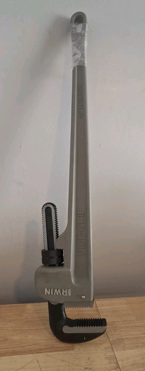 Irwin 2074136 Vise-Grip Cast Aluminum Pipe Wrench 36″ Jaw Capacity 5″ New No Box