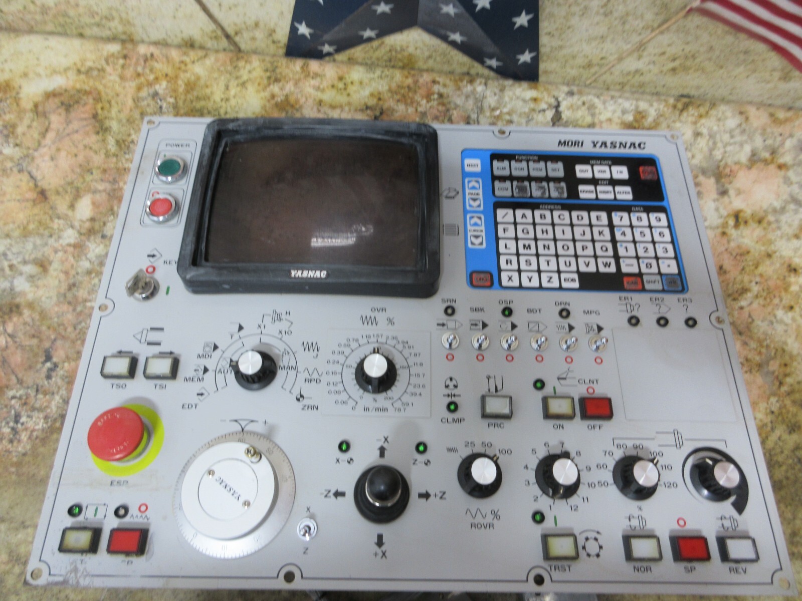 MORI SEIKI SL-1A CNC LATHE JZNC-OP47 0P47 MAIN OPERATOR CONTROL PANEL SP01