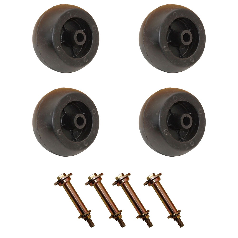 Set of Four (4) New Deck Wheels – 5 x 2.75, Smooth, Black