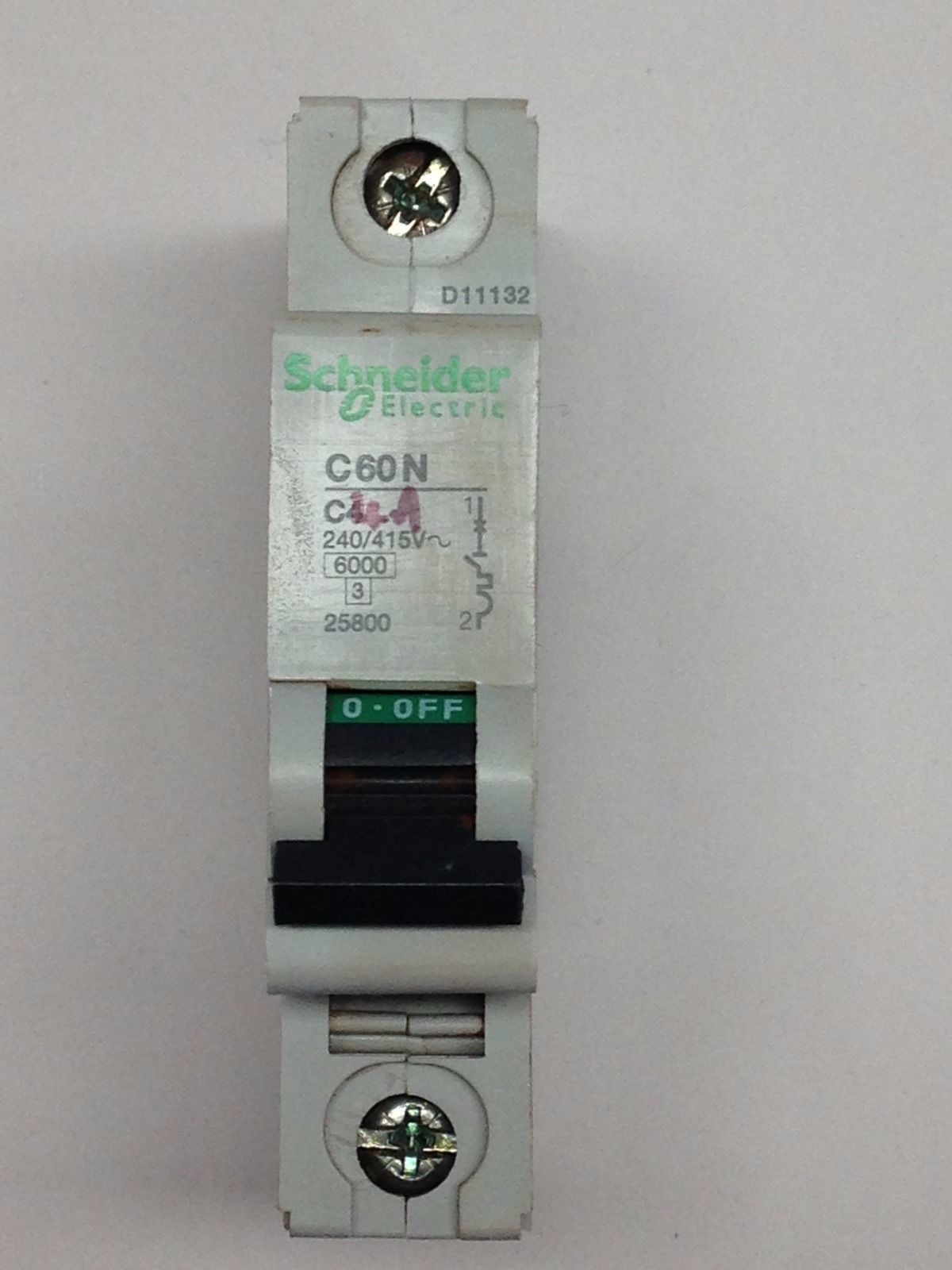 Schneider Electric 25800 Circuit Breaker C60N Single Pole 4A 6kA