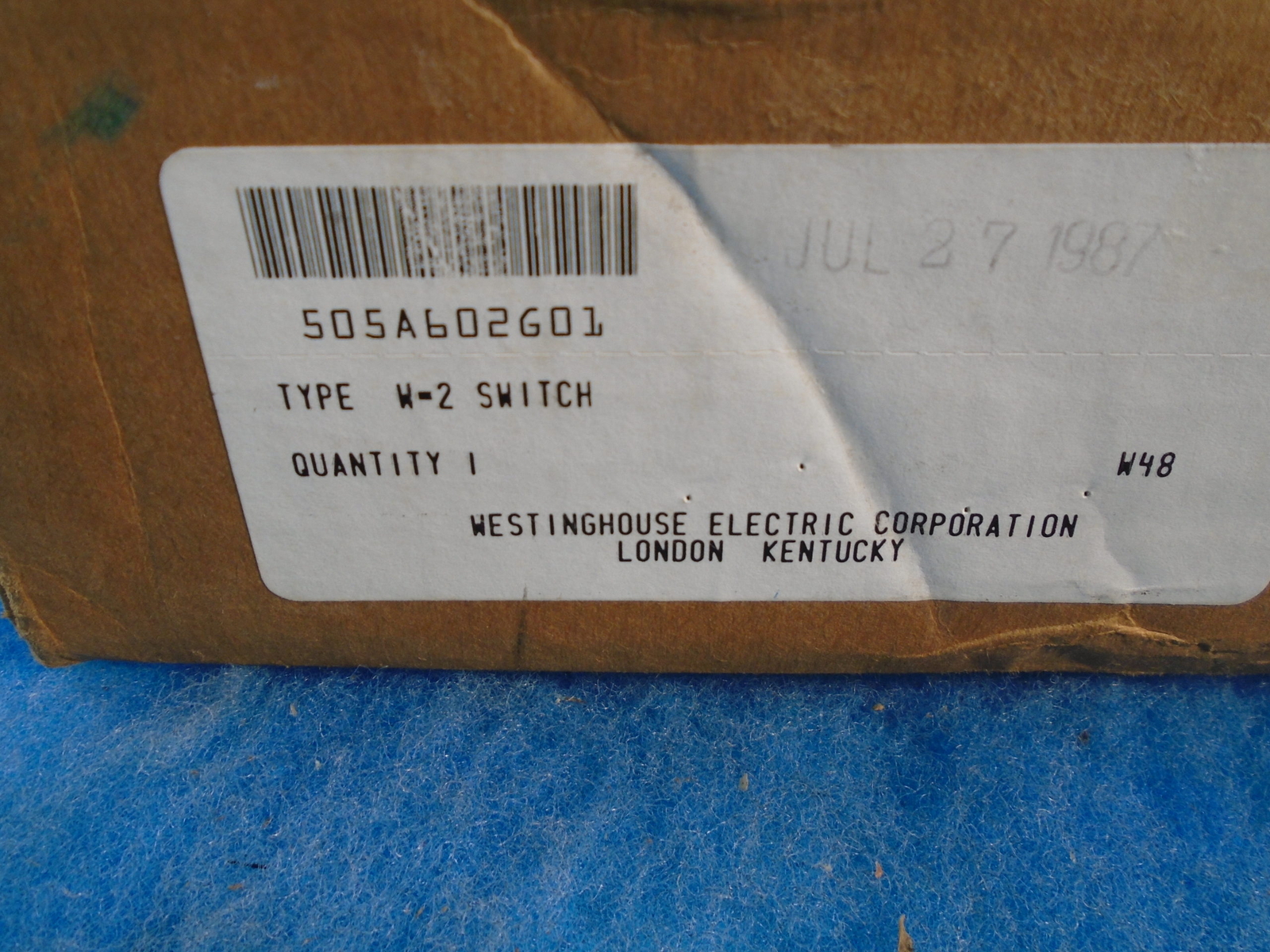 WESTINGHOUSE TYPE W-2 SWITCH 505A659G01 1YR WARRANTY