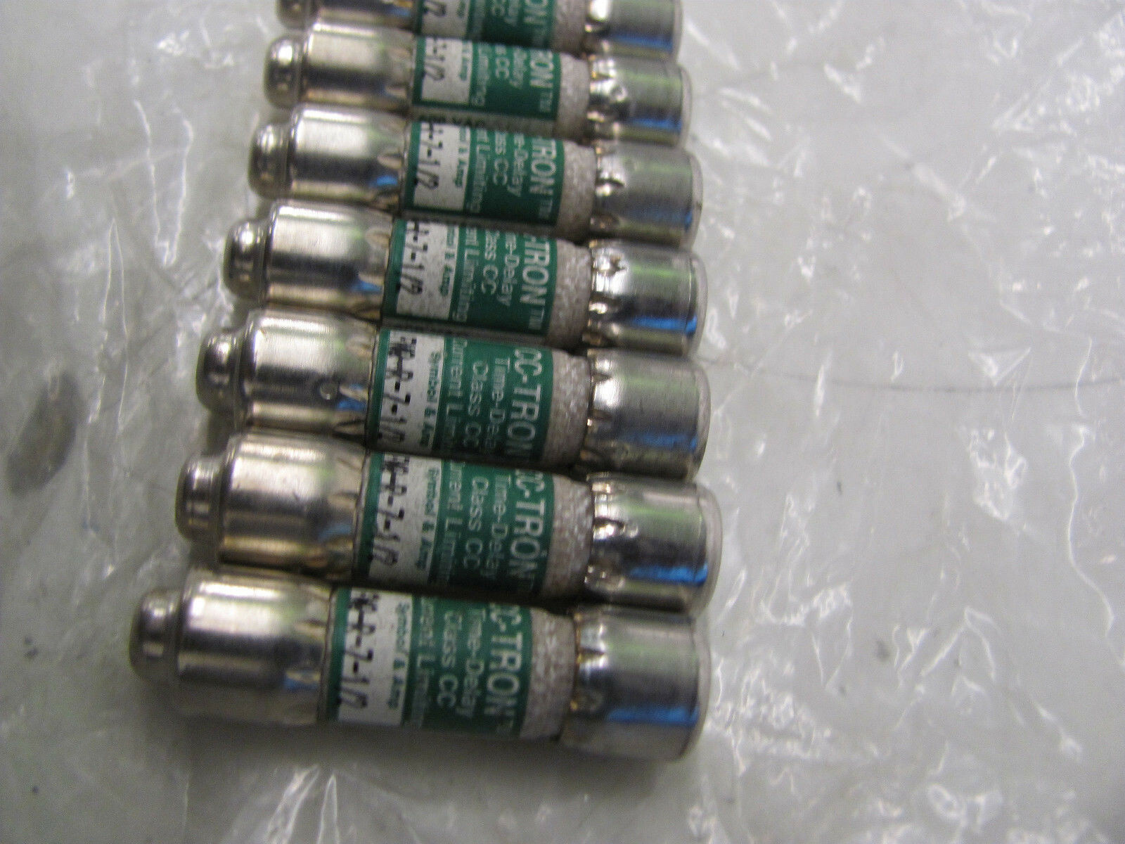 LOT OF 6 CC-TRON TIME DELAY FUSES FNQ-R-7-1/2 600VAC 7-1/2A
