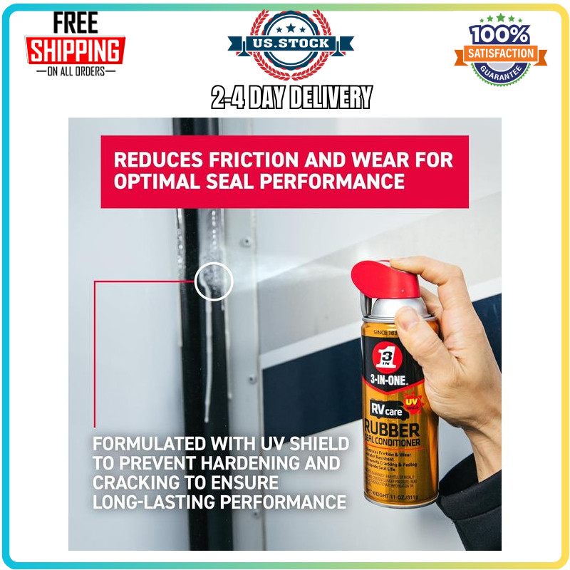 3-IN-ONE RV Care Trio Pack Slide Out Lube Window Track Lube Rubber Seal Conditio
