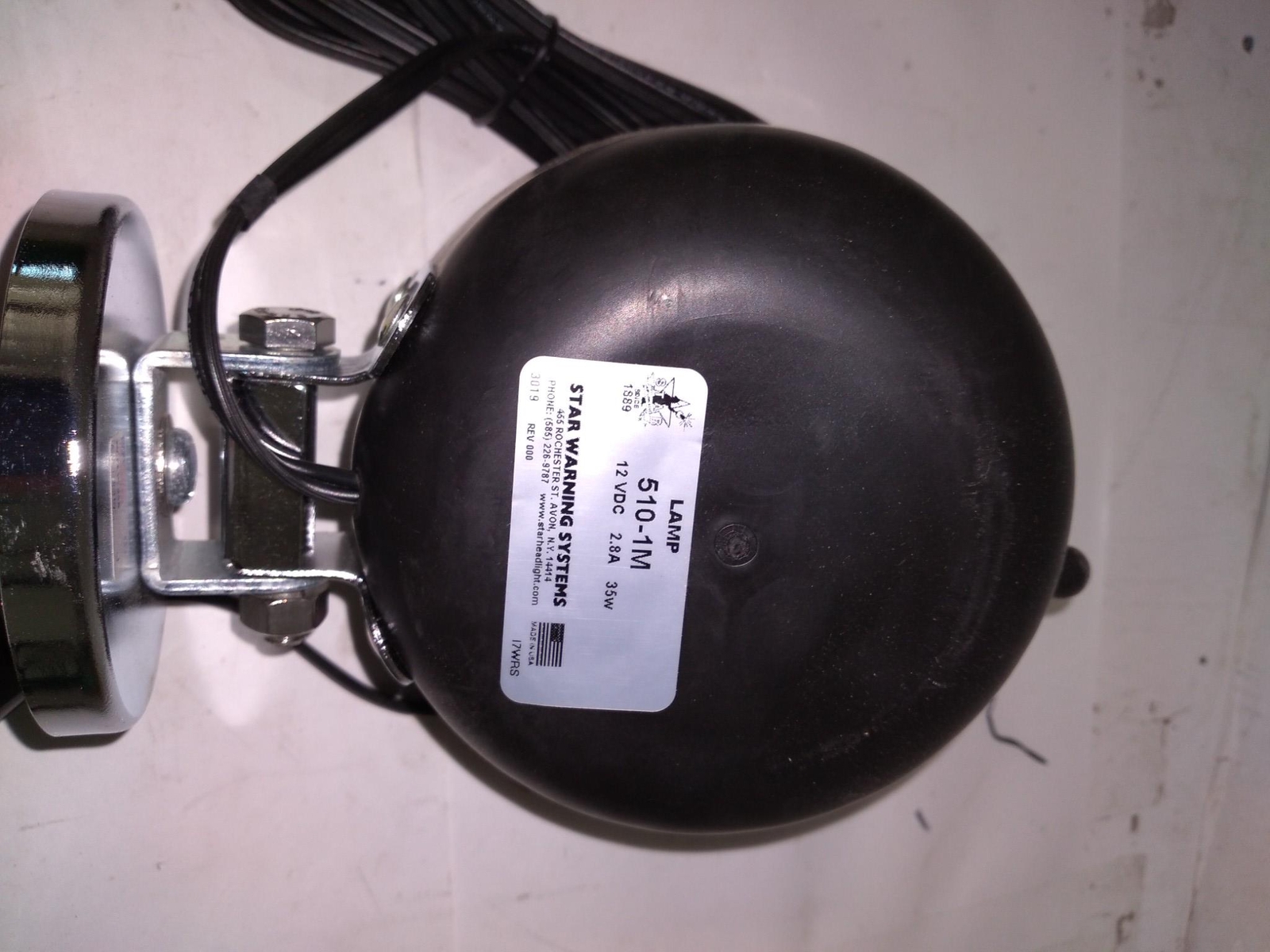 Star 510-1M Work light(12V) W/ magnetic base. Clear, sealed beam