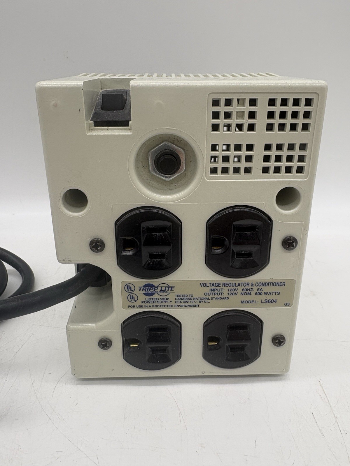 TRIPP LITE LS604 Voltage Regulator & Conditioner 4 Outlet Output 600 Watts WORKS