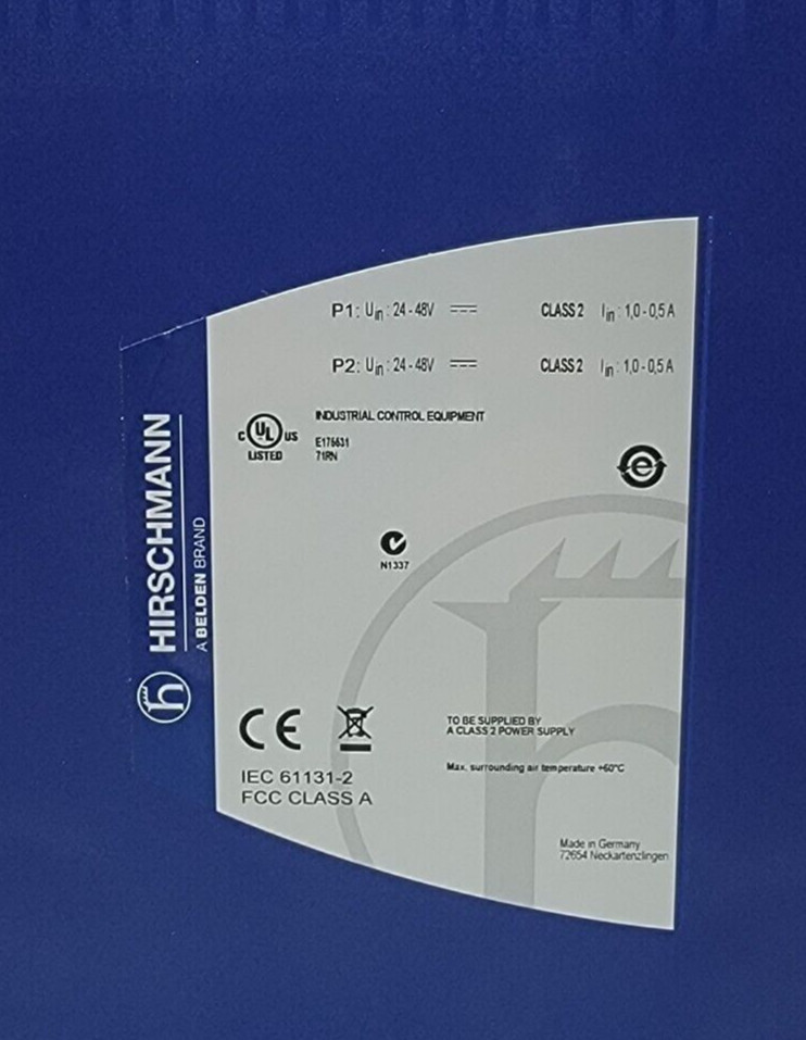 NEW HIRSCHMANN RSP25 RAIL SWITCH WITH AXCEN SFP-100TX COPPER SFP 8 PORT