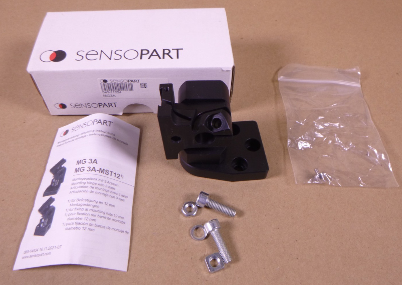 SensoPart MG 3A , Dovetail Mounting Bracket , 2 Axes Rotation , 543-11024