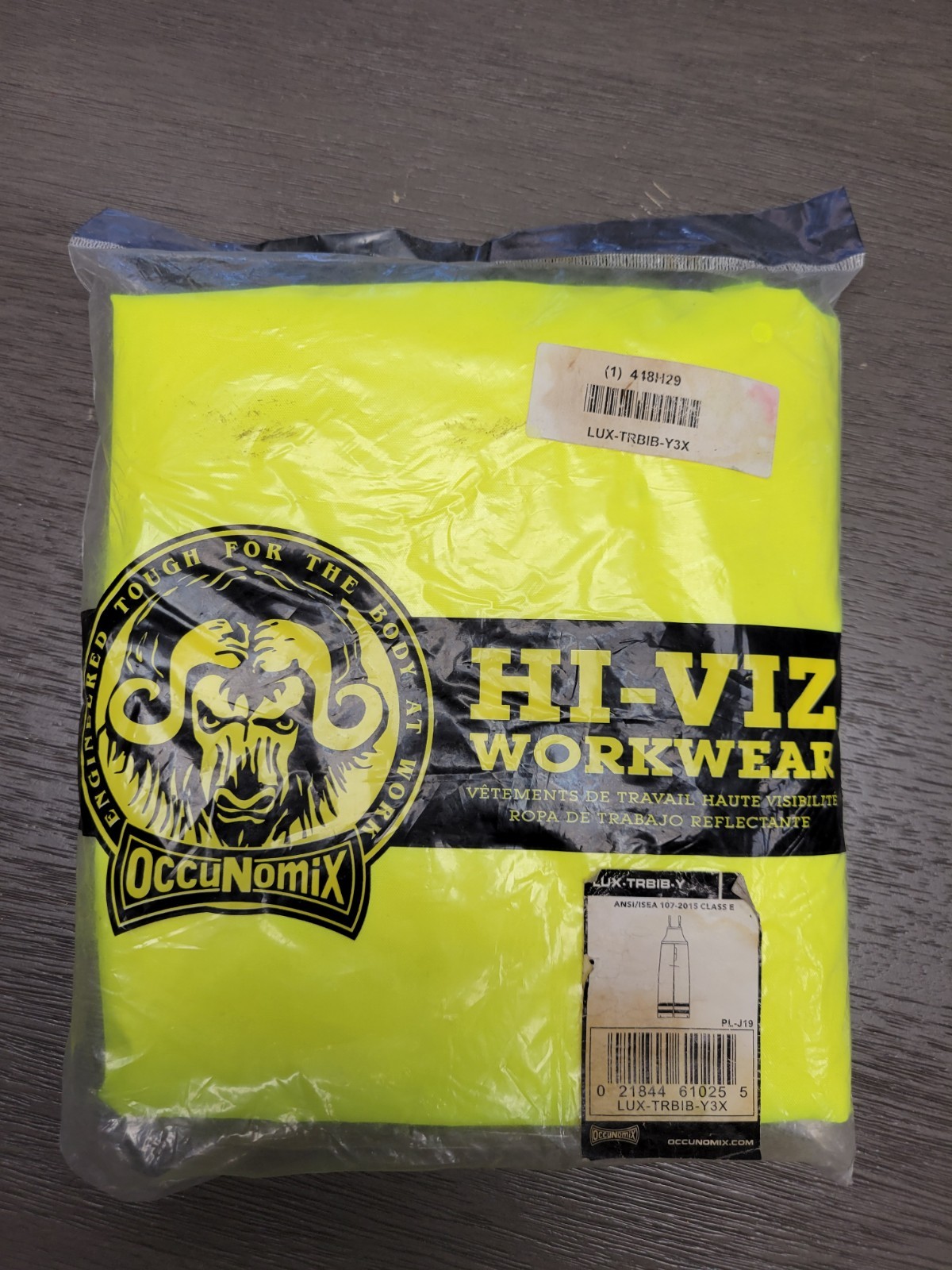 Occunomix Hi-Viz Workwear 3 XL , Safety High Visibility Waist 52 to 54″ 448H29