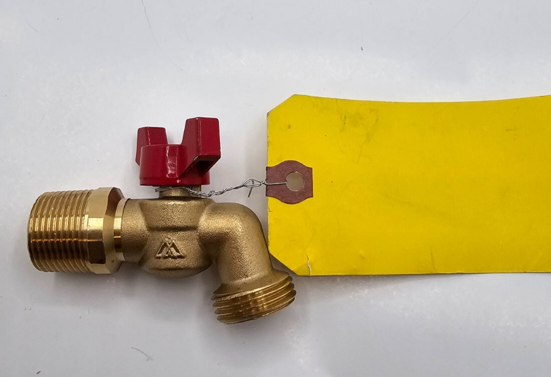(QTY 2) 3/4″ Brass Ball Valve Hose Bibb Brass Male NPT inlet