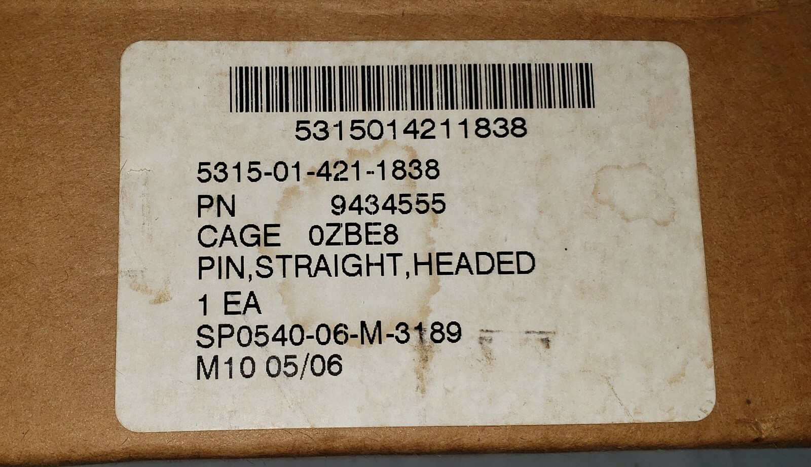 Pin, Straight Headed 5 3/8″ x 1 3/8″ with Clip and Lanyard 9434555