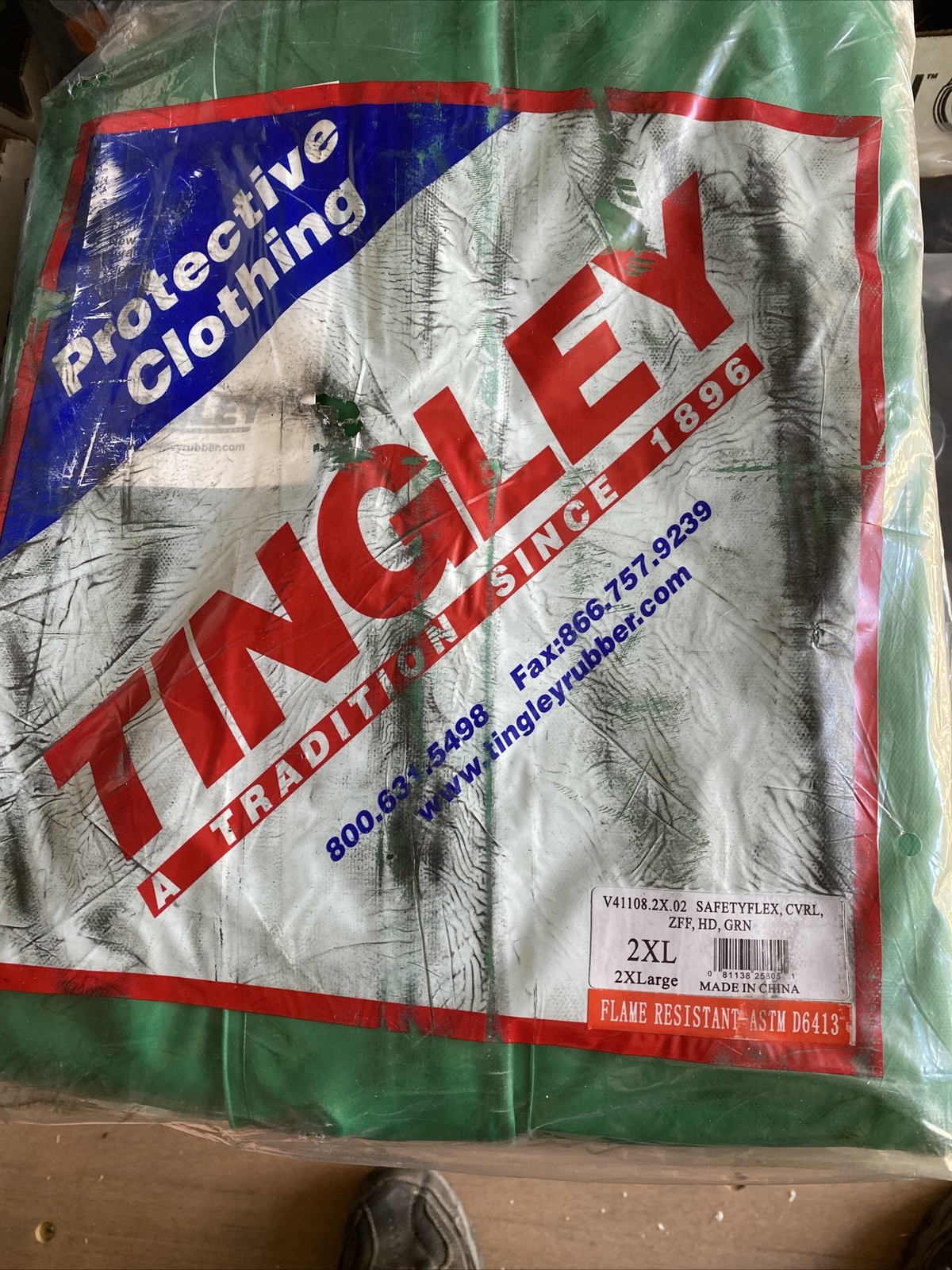 TINGLEY PROTECTIVE CLOTHING SIZE 2XL FLAME RESISTANT ASTMD6413