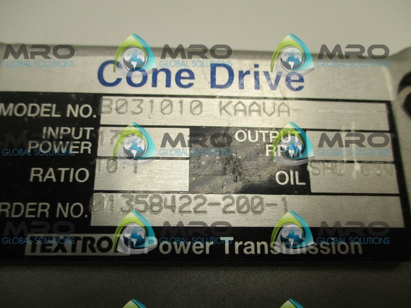 TEXTRON B031010KAAVA CONE DRIVE RATIO 10:1 NSNP