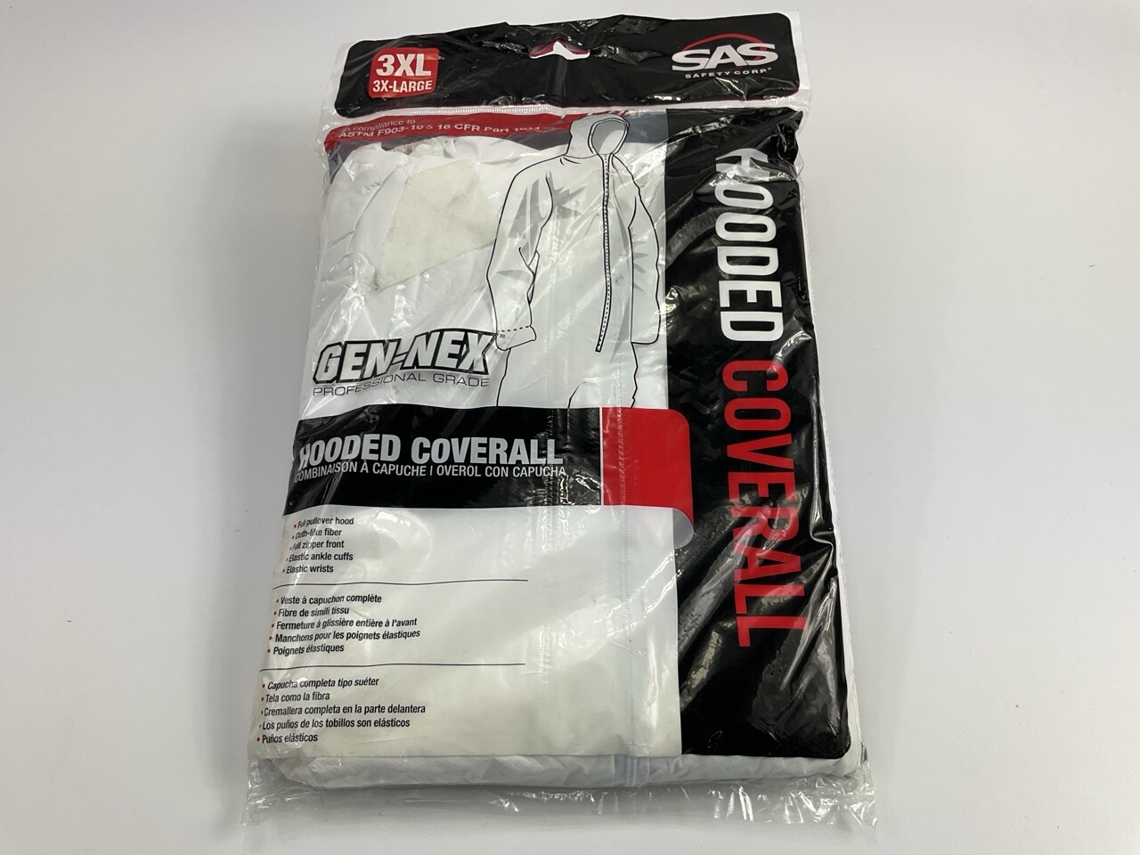 SAS 6896 Gen-Nex All-Purpose Hooded Professional Painter’s Coverall, XXX-Large