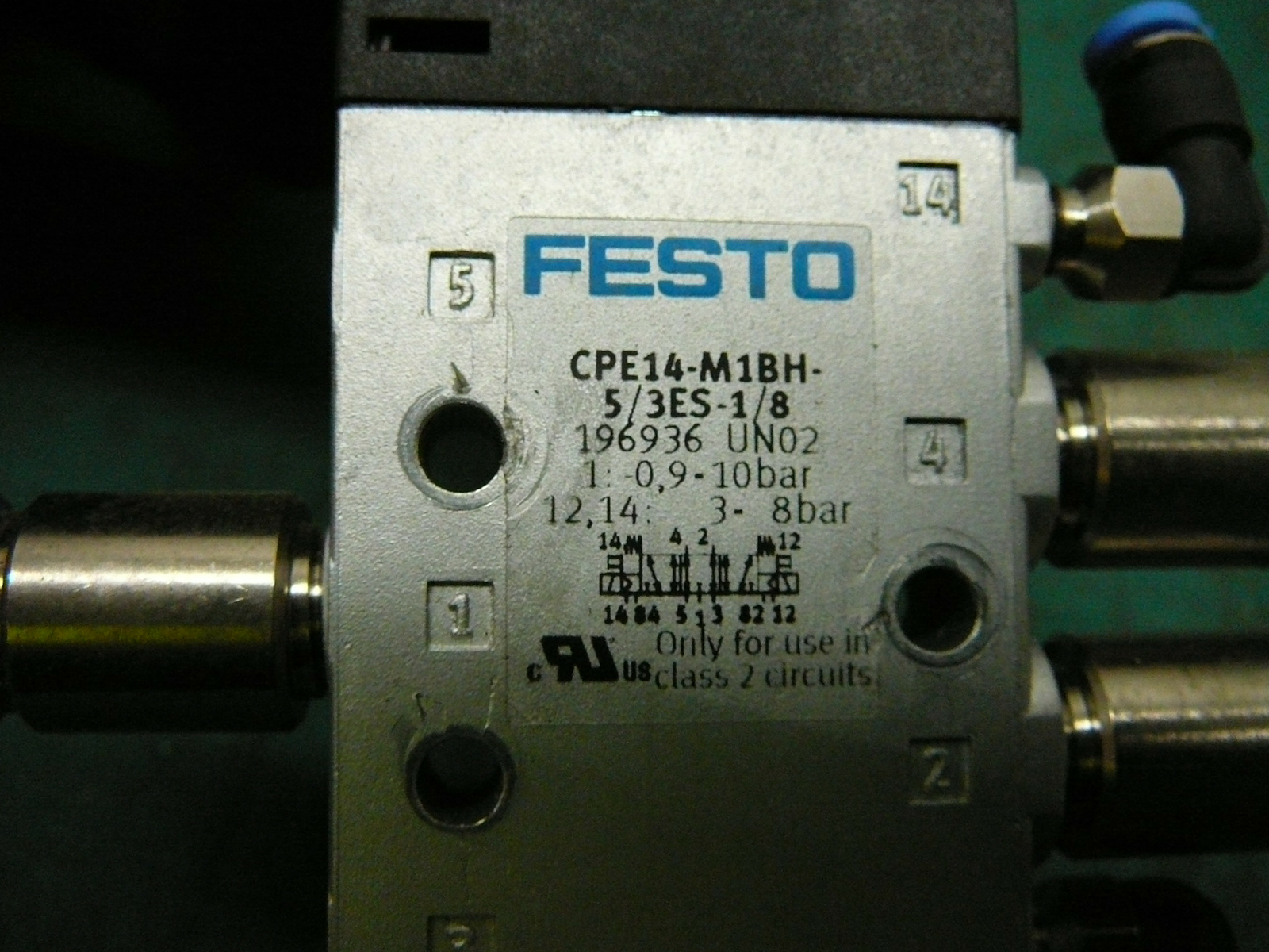 FESTO SOLENOID VALVE CPE14-M1BH-5/3ES/1/8 W/2X MSZE-3-24 DC COILS 24VDC 1.28W