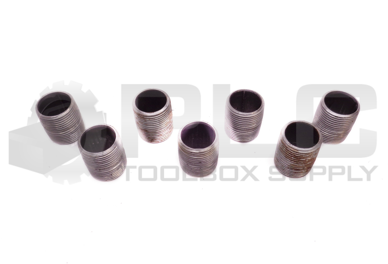 LOT OF 7 NEW CARBON STEEL NIPPLES 1-3/8″ OD, 1″ ID, 1-5/8″ LENGTH *READ*