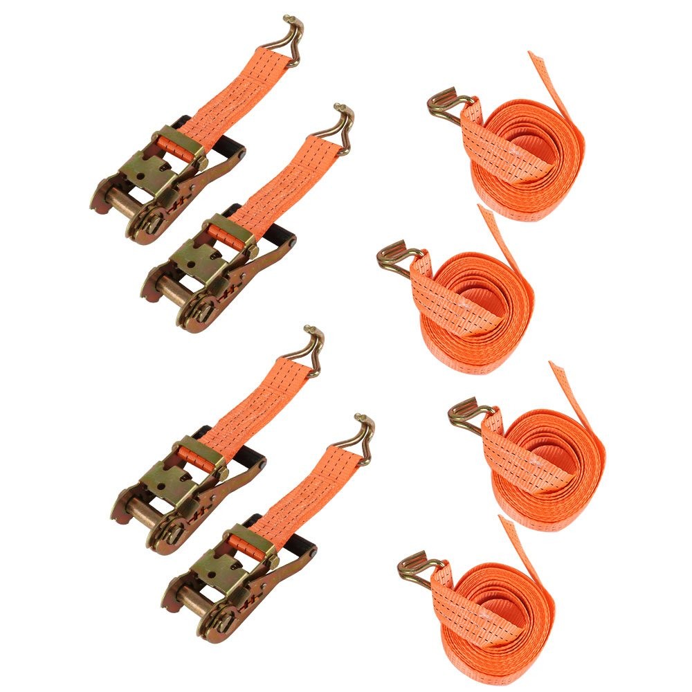 1.5″ x 15′ 4000 lb Ratchet Straps J Hook Heavy Duty Tie Downs New 4pcs