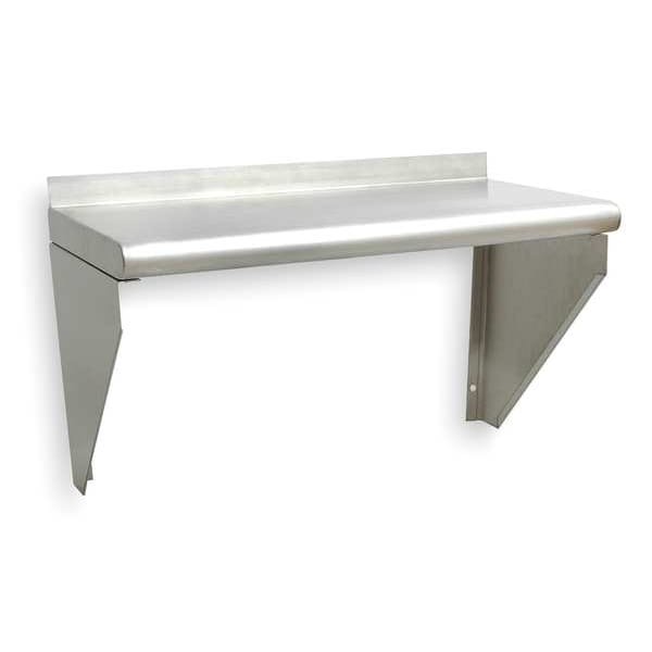 Zoro Select 2Hga9 Stainless Steel Wall Shelf, 16″D X 24″W X 11-1/2″H, Silver,