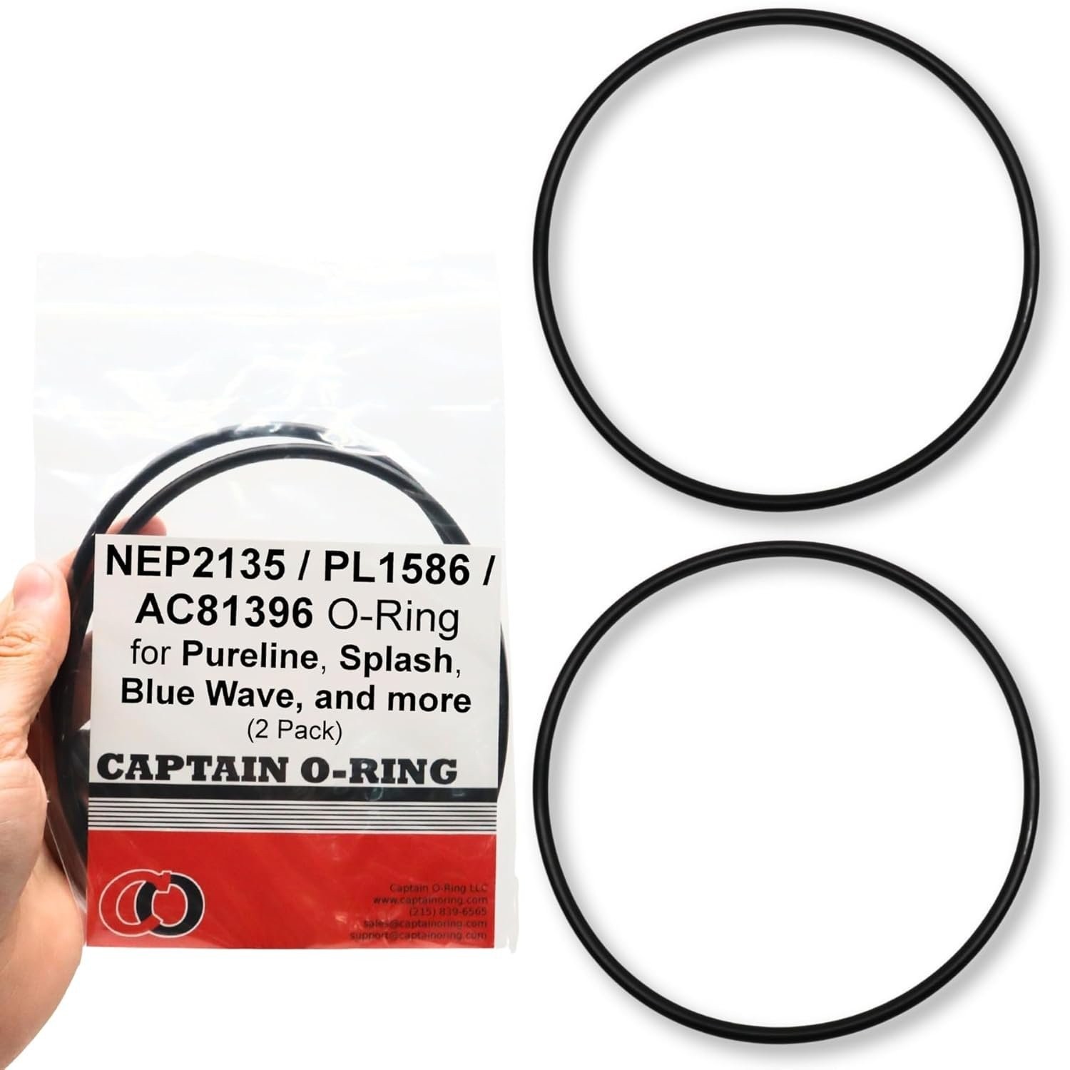 NEP2135 PL1586 AC81396 O-Rings for Pureline Splash Blue Wave Pooline Pumps (2pk)