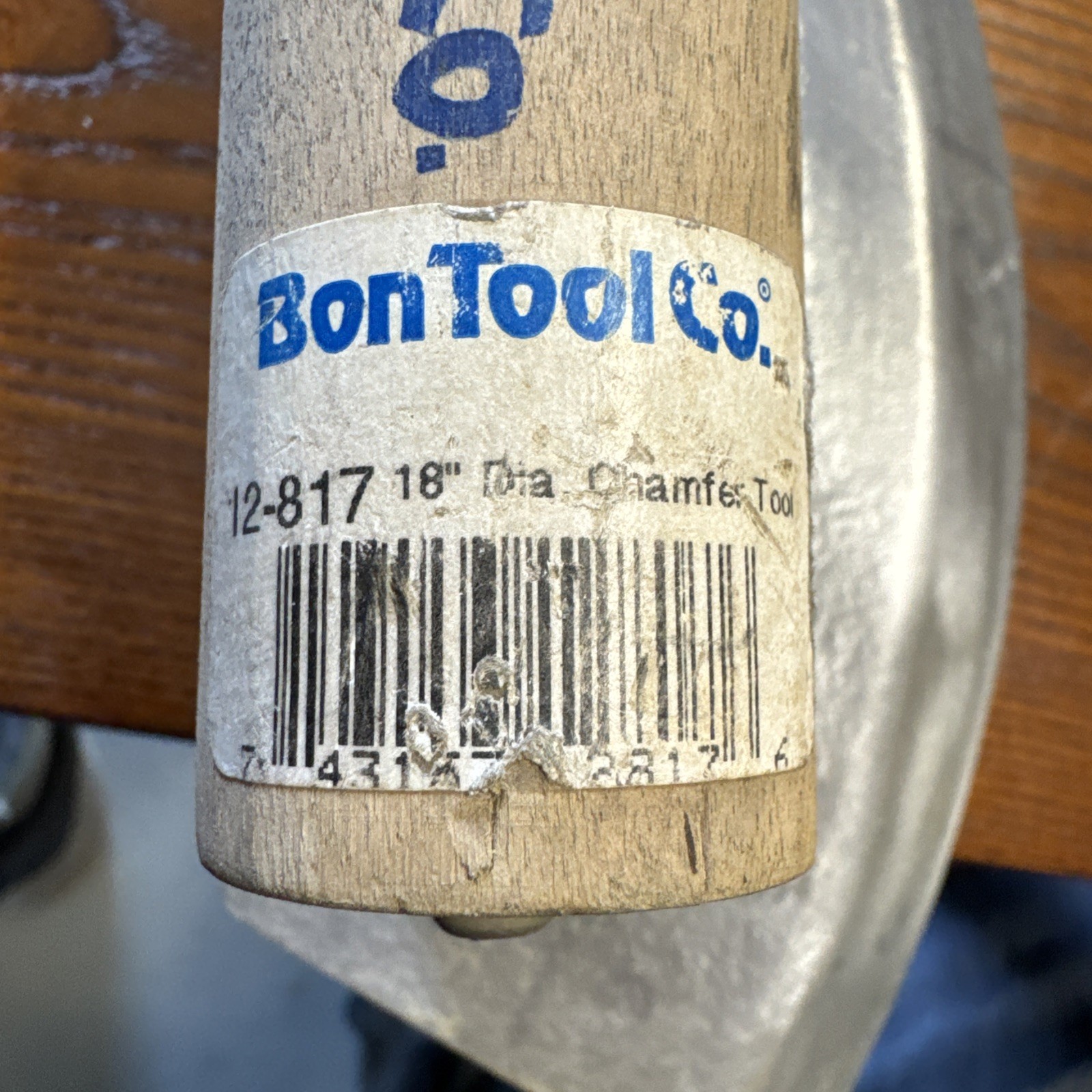 Bon 12-817 Radius Chamfer Tool – 18 Dia 3/4 Lip Wood Handle, Used Once.