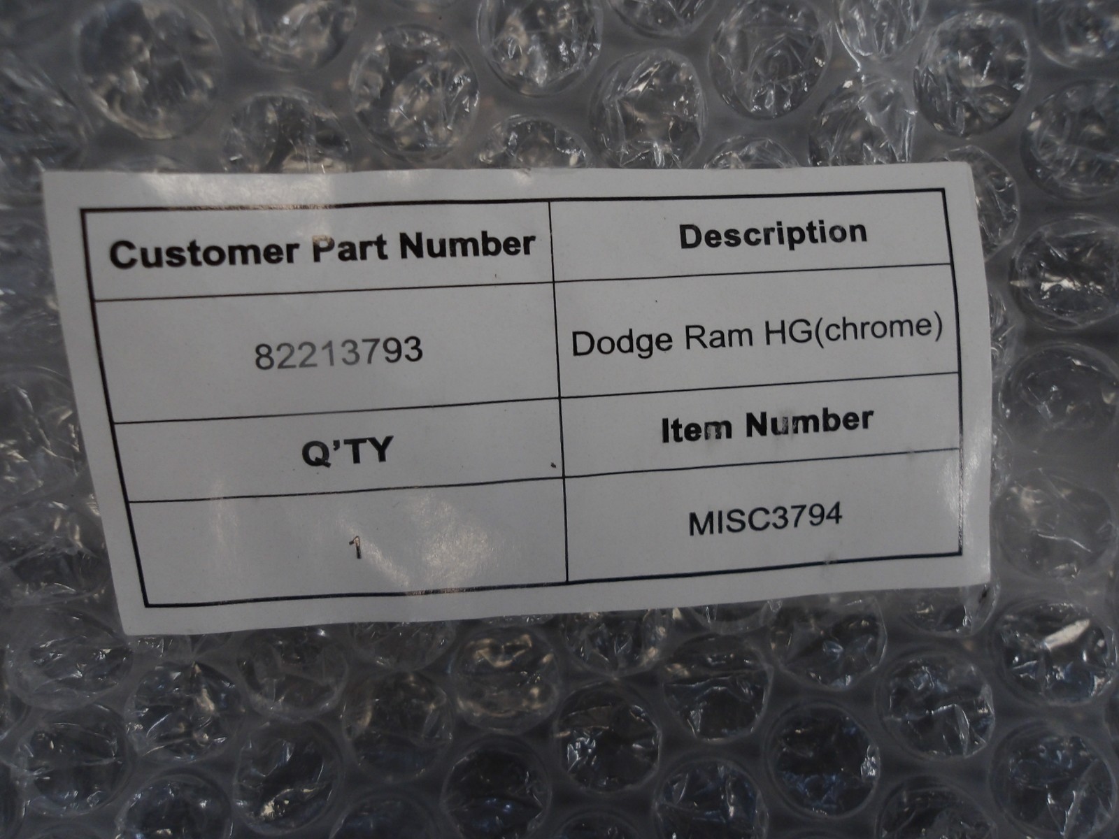 MOPAR 82213793 FRONT AIR DEFLECTOR CHROME, #9261115G NIB (AS IS)