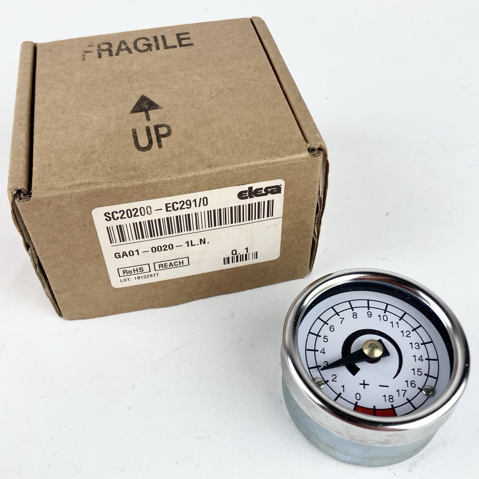 ELESA GA01-0020-1L.N. Gravity-Drive Steel Position Indicator Gauge NOS EPA8284