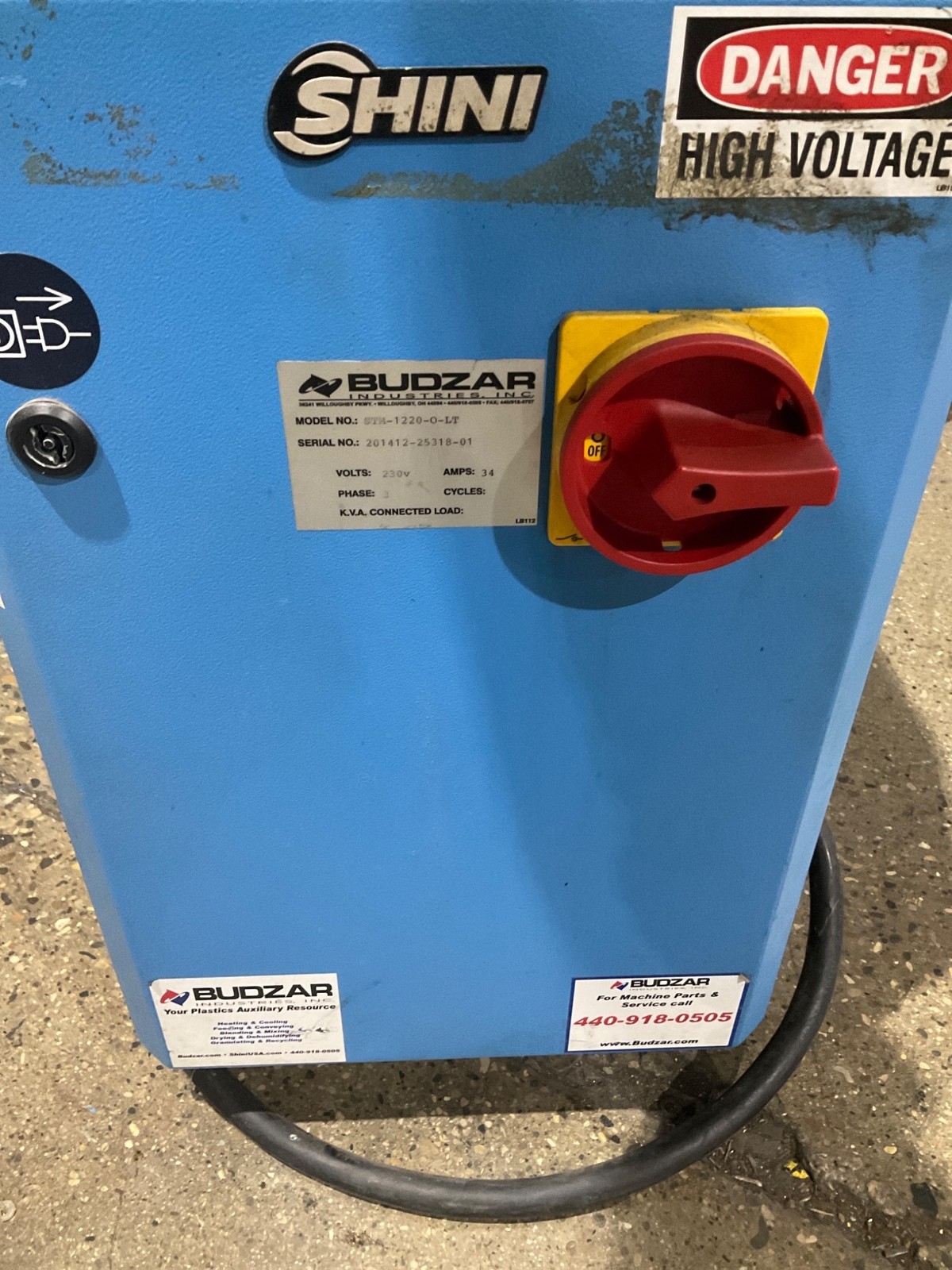 SHINI BUDZAR STM-1220-O-LT Oil Heater 230V 34A 3PH USED