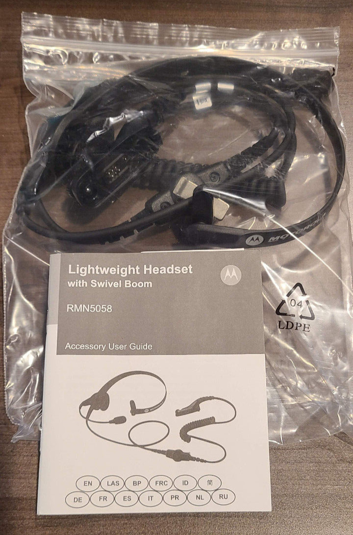 Motorola Rmn5058a Headset Push To Talk for APX, XTS, XPR – NEW IN BOX