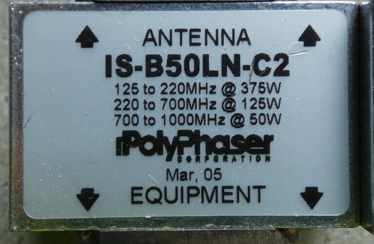 Used PolyPhaser IS-B50LN-C2 Type N Female / Type N Female